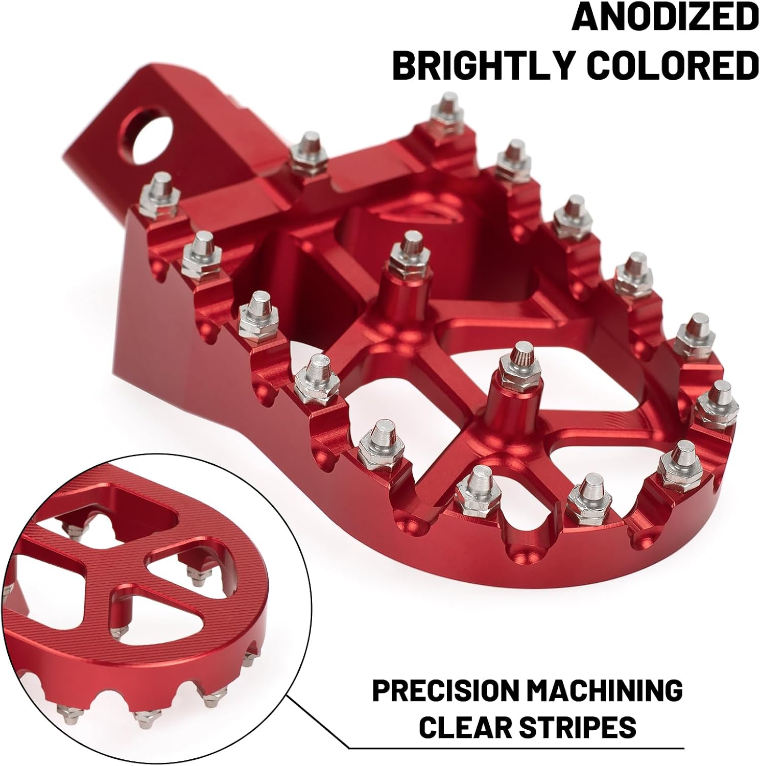 XINGWU Dirt Bike Footpegs Wide Foot Pedals CNC for CRF50 CRF70 CRF110 XR50 XR70 XR110 SSR CT200U KAYO SDG Pit Bike 50cc 70cc 80cc 90cc 100cc 110cc 125cc 150cc Mini Bike Foot Pegs Footrest Red