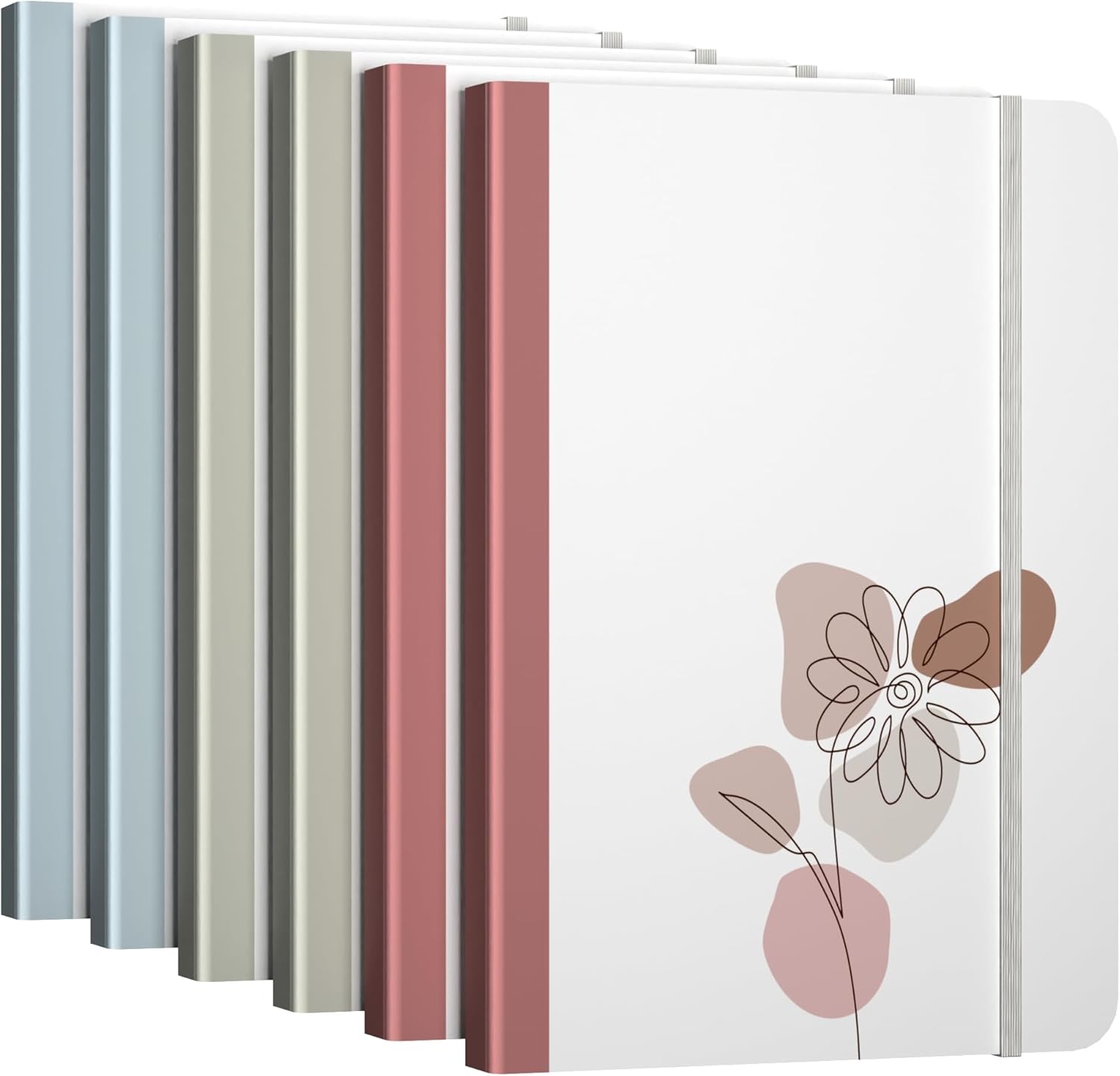 Lined journal notebook, 6 Pack A5 Lined Notebook Journal for Women & Men, 160 Pages, Medium 5.75” x 8.25 Inches Hardcover Journaling Notebooks, 100 GSM Premium Paper (6 Pack, Variety Pack