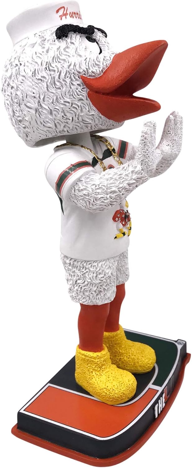 Sebastian The Ibis Miami Hurricanes 2018 Turnover Chain White Jersey Bobblehead NCAA : Sports & Outdoors