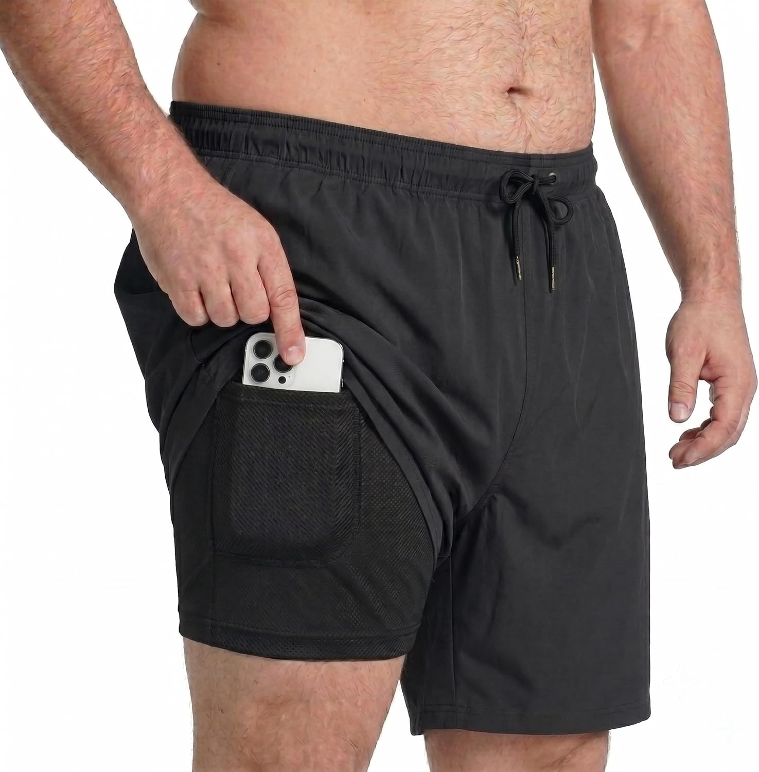 Keevoom Big and Tall Swim Trunks for Men,Men’s Plus Size Compression Liner Board Shorts Quick Dry Swimwear 7 Inch Swim Suit