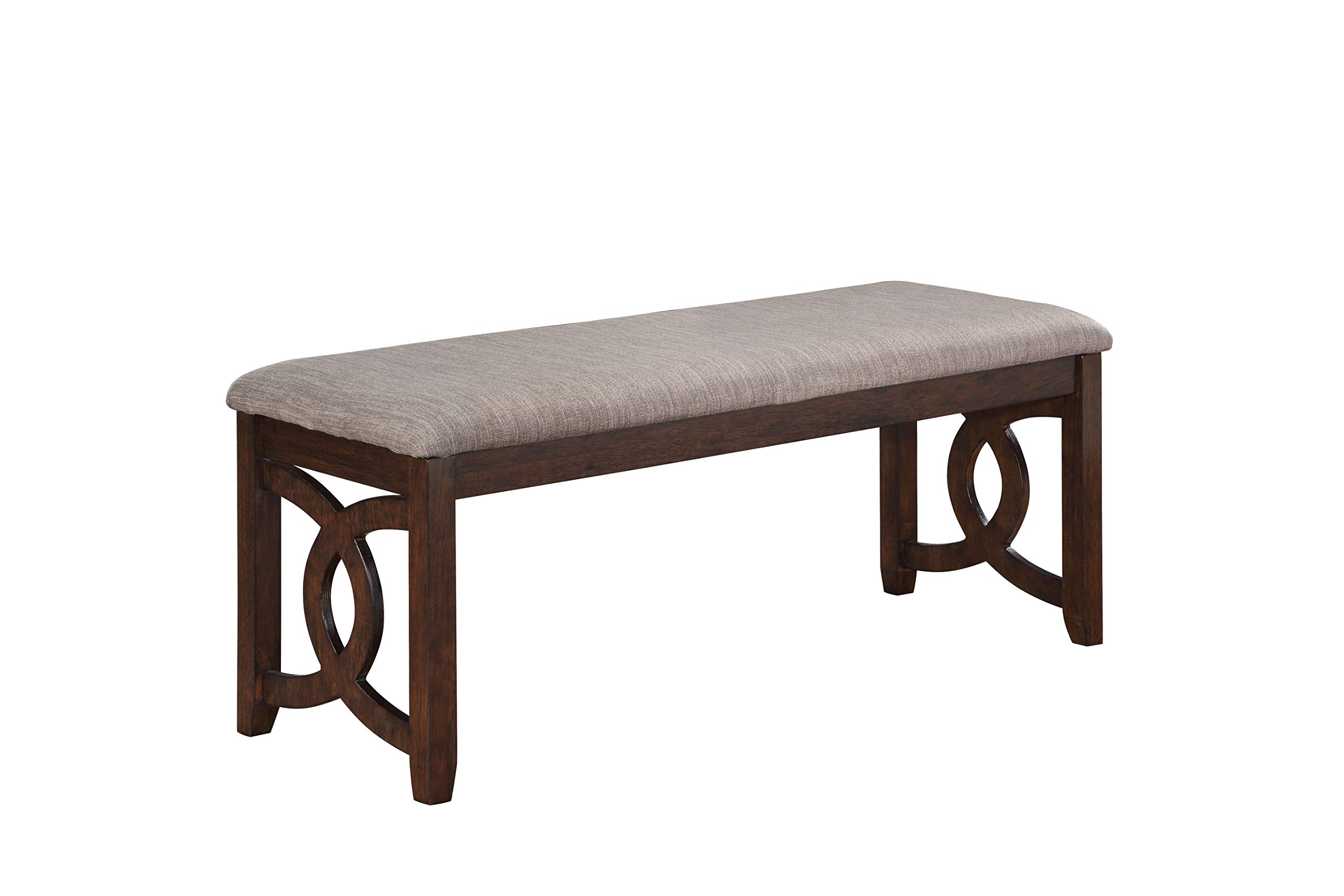 New Classic Furniture Gia Upholstered Dining Bench, Cherry Brown