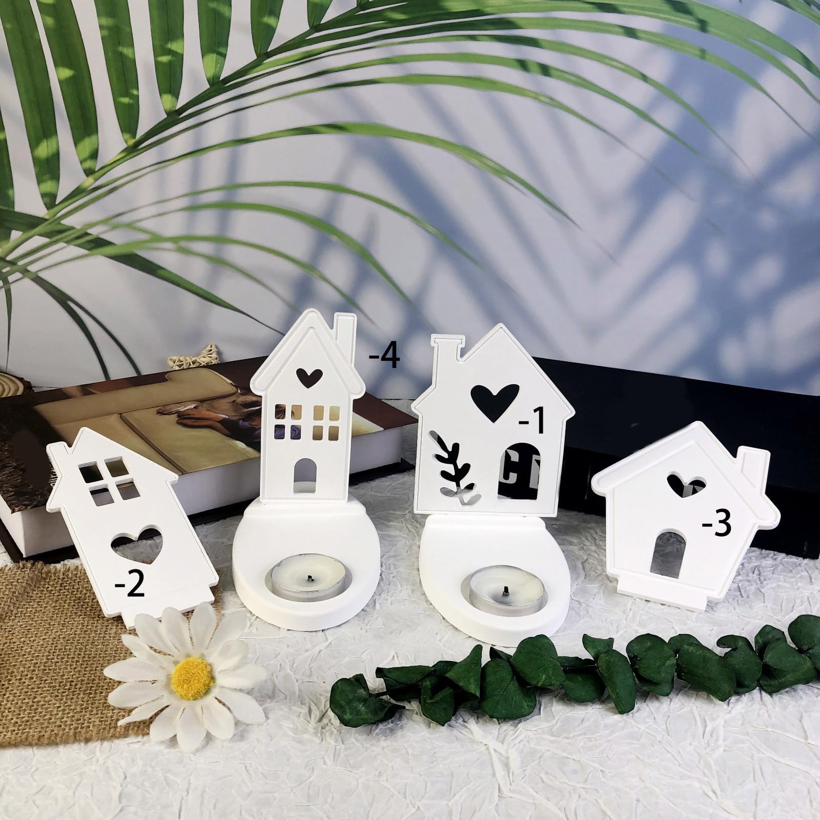 Stampo in silicone a forma di casa a forma di casa per candelabro in calcestruzzo decorazioni per gesso stampi per colata in resina