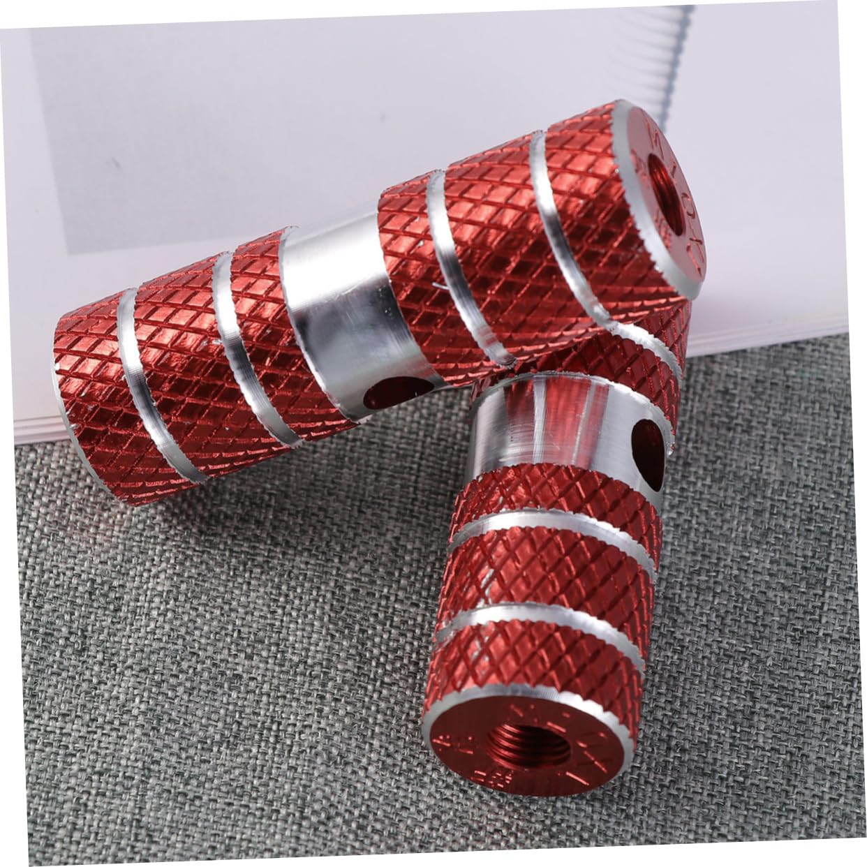 Anneome Bicycle Pegs Red Aluminum Alloy Cylinder Pedals Stunt Pegs for Mountain Bike Accessories
