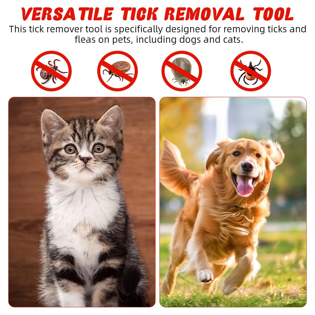 Qpets Dog Tick Remover Tool with Magnifying Glass and Scale Card 3