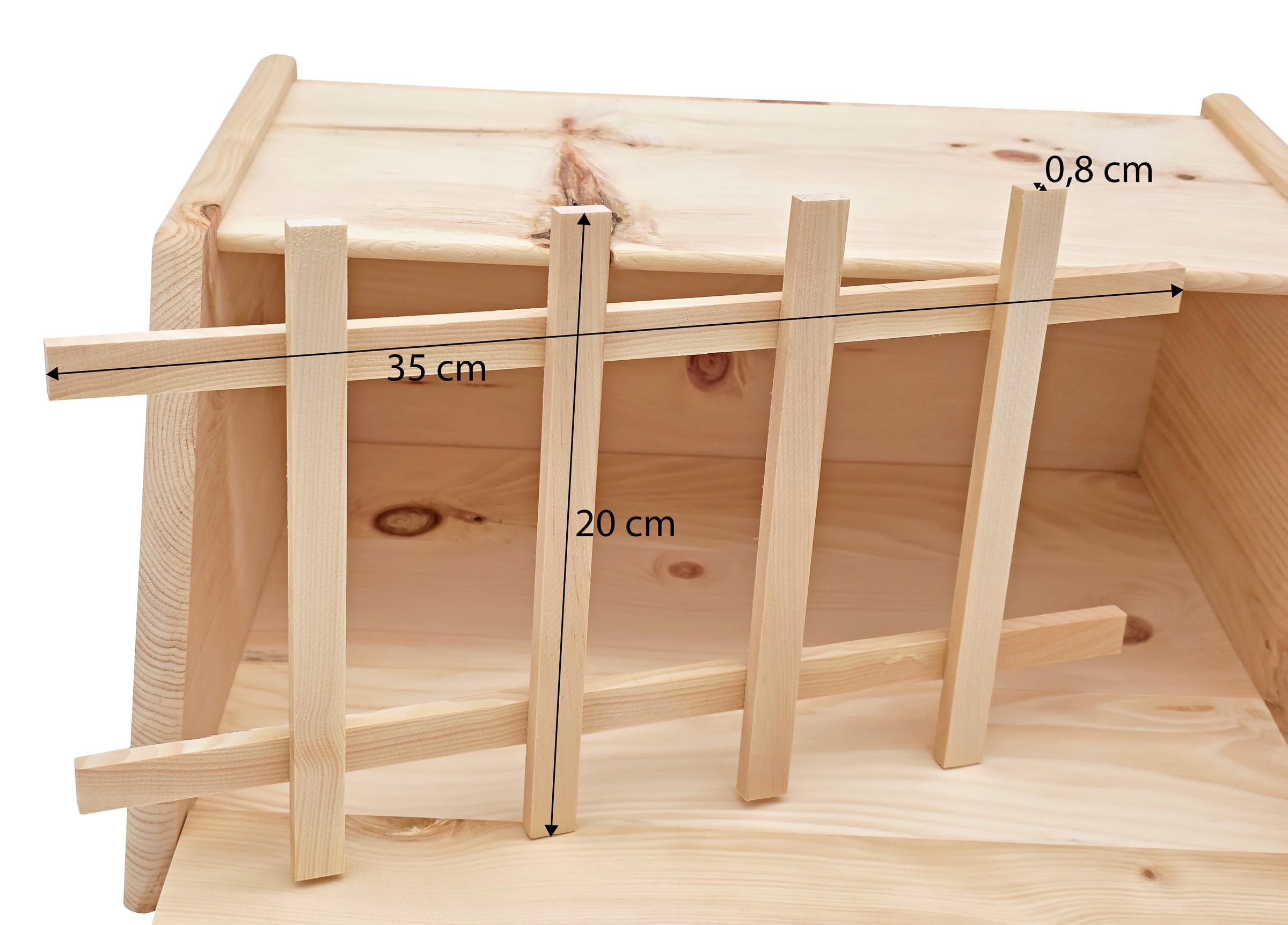 Metallfreie Holz-Brotbox mit Klappe und Gebäckgravur aus Zirbe