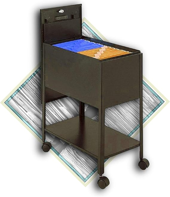 Rolling File with Lid, Mobile Cart for Letter SizeHanging Files with 4
