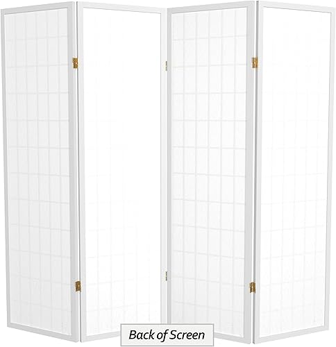 Miniatura 7 de Oriental Furniture Pantalla Shoji para ventana de 5 pies de alto color blanco 4 paneles
