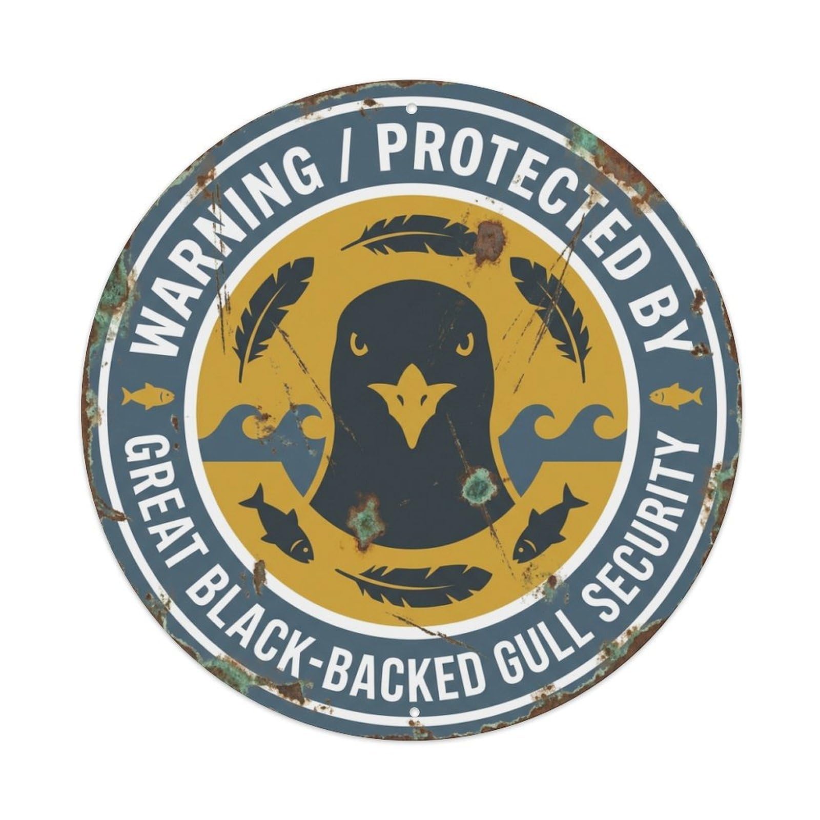 Great Black-Backed Gull Security Warning Seabird Metal Tin Sign