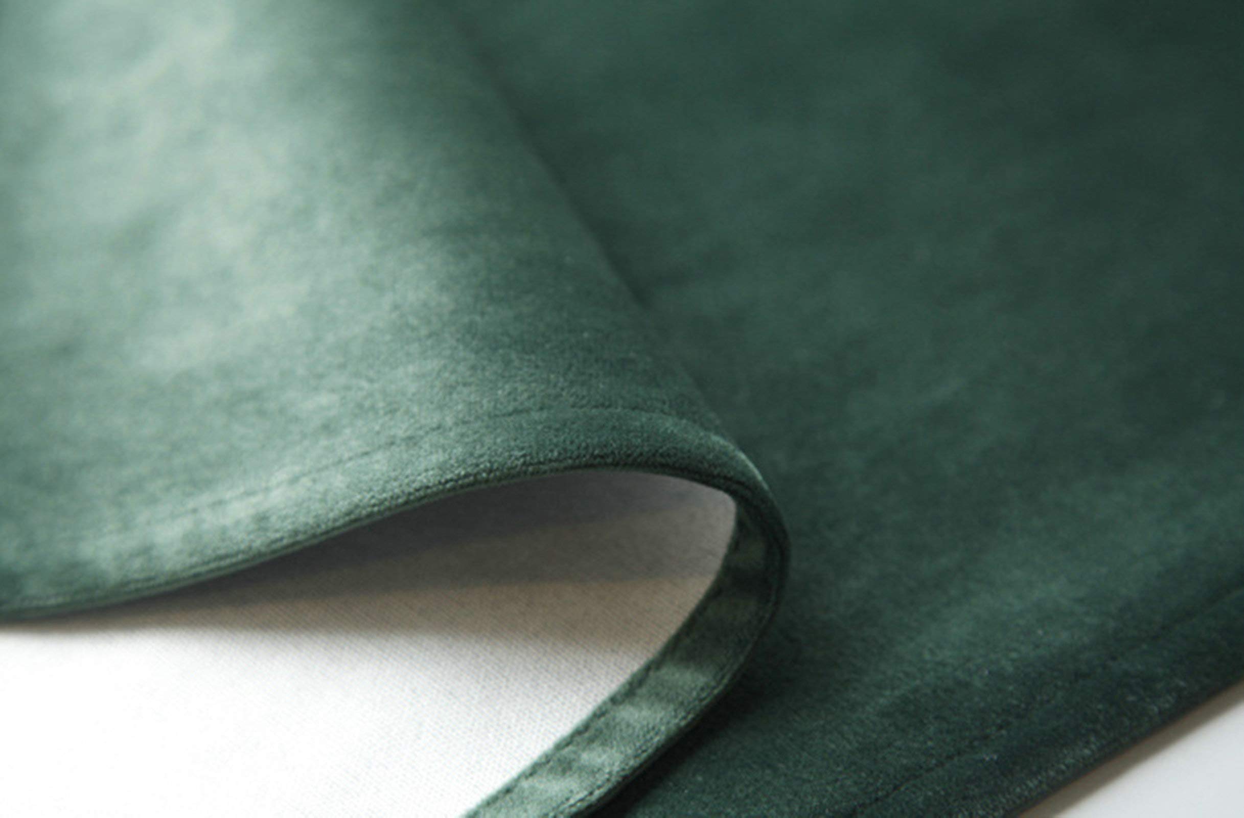 Aeici Camino de mesa rectangular de terciopelo simple, camino de mesa de cocina puro 33 x 150 cm, camino de mesa para comedor, verde oscuro