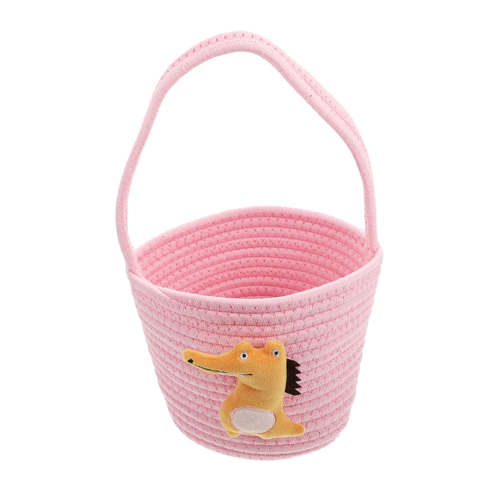 WHAMVOX Multi-function Woven Basket for Laundry Storage Cartoon Pattern Basket for Household