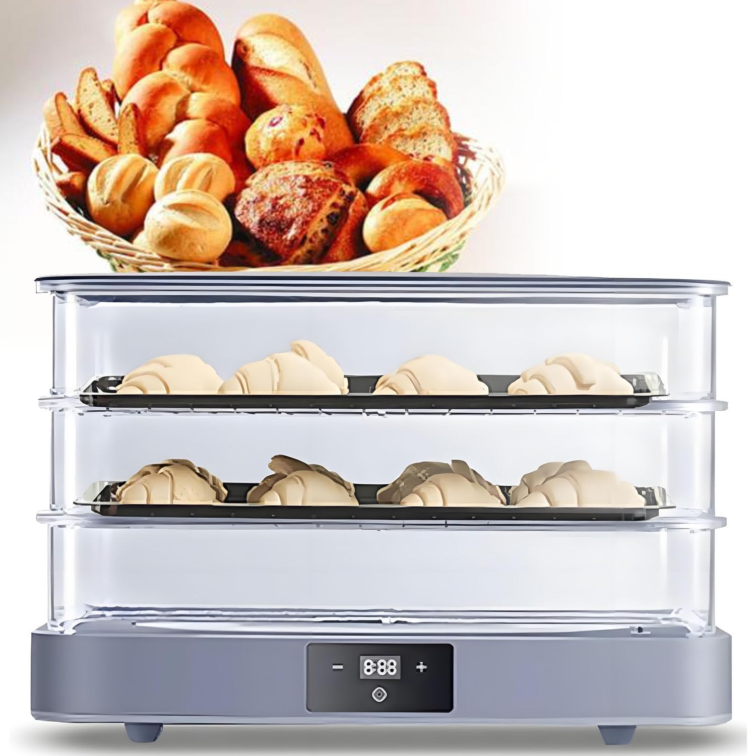UORDBY 40L Removable Bread Proofing Box, Electric Dough Proofer, 20~50°C Adjustable Temperature, 1min-24h Timing & Uniform Fermentation for Bread,Yogurt