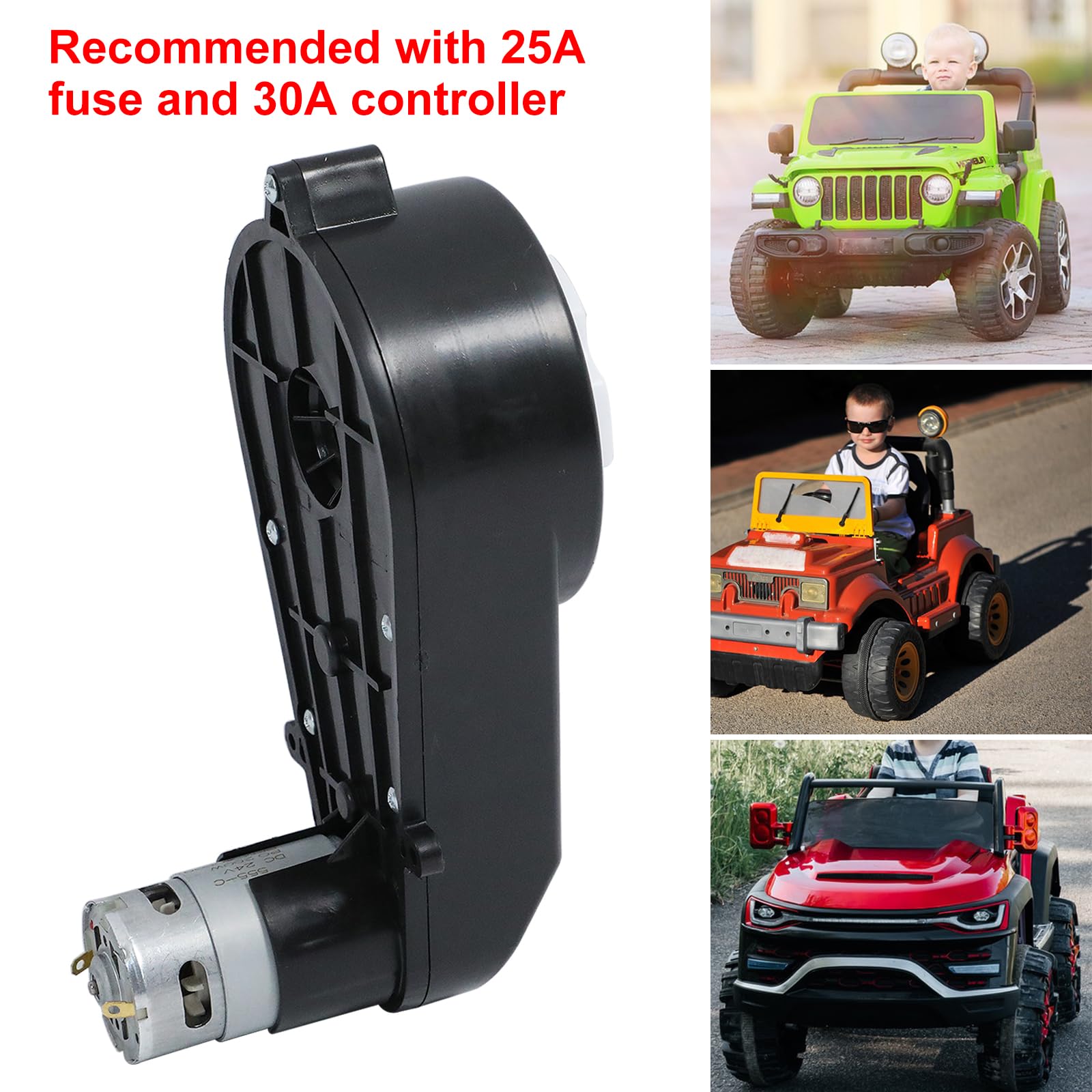 Inscrip Motore elettrico,motore di azionamento ad alta velocità,scatola di trasmissione per motore elettrico, motore di trasmissione per giocattoli,guida auto,ricambi auto giocattolo (24V 40000RPM x2)