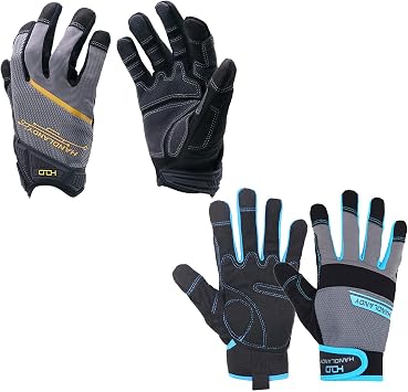 HANDLANDY Mens Work Gloves with Touch Screen Finger Tips, Breathable & Flexible Mechanic Working Gloves,Craftsman,Outdoor, Yard Glove Large