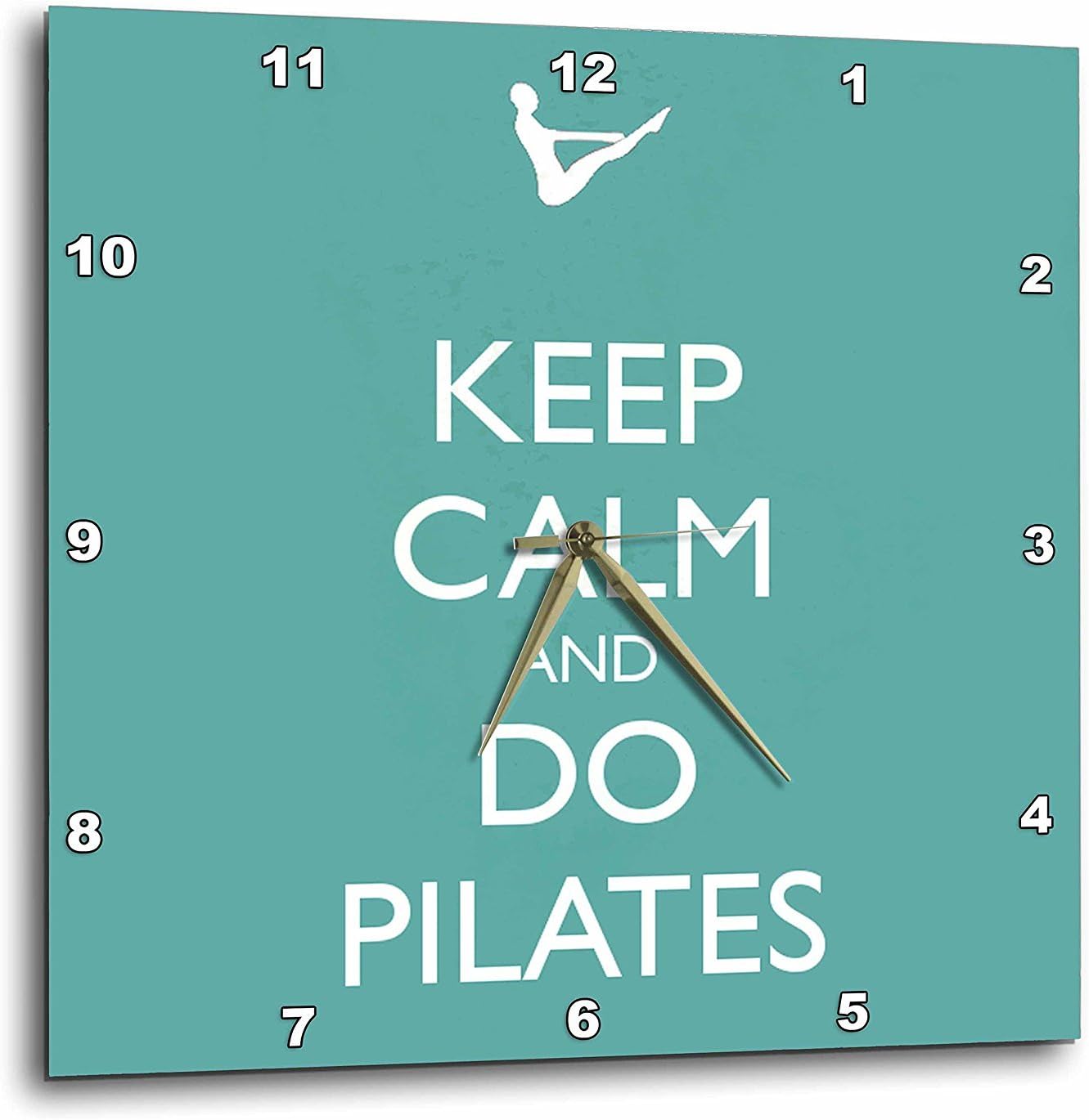 3dRose DPP_159560_3 Keep Calm and Do Yoga Workout Pilates Instructor Wall Clock, 15 by 15-Inch