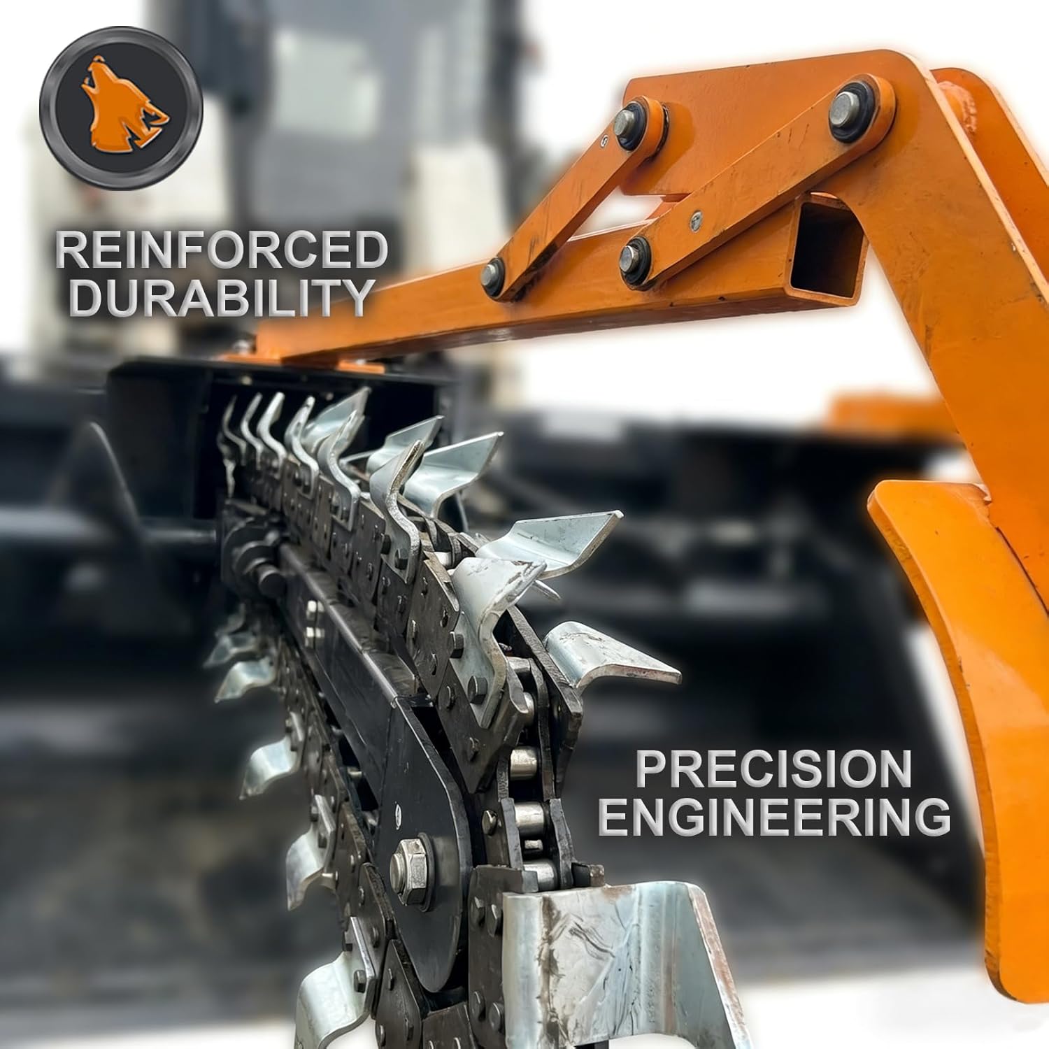 Skid Steer Attachment Trencher/Ditcher - 48"Trenching Depth, 8" Width, 15" Auger, Ideal for Utility & Irrigation Installation​