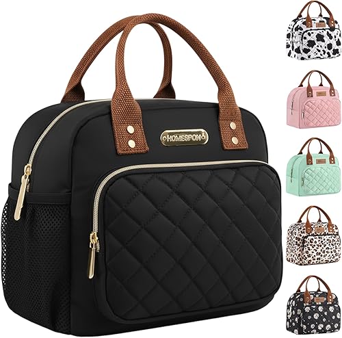 Miniatura 12 de HOMESPON - Lonchera con aislamiento para mujer, hombre y adultos, con bolsillo frontal, hielera reutilizable, con margaritas, para el trabajo,