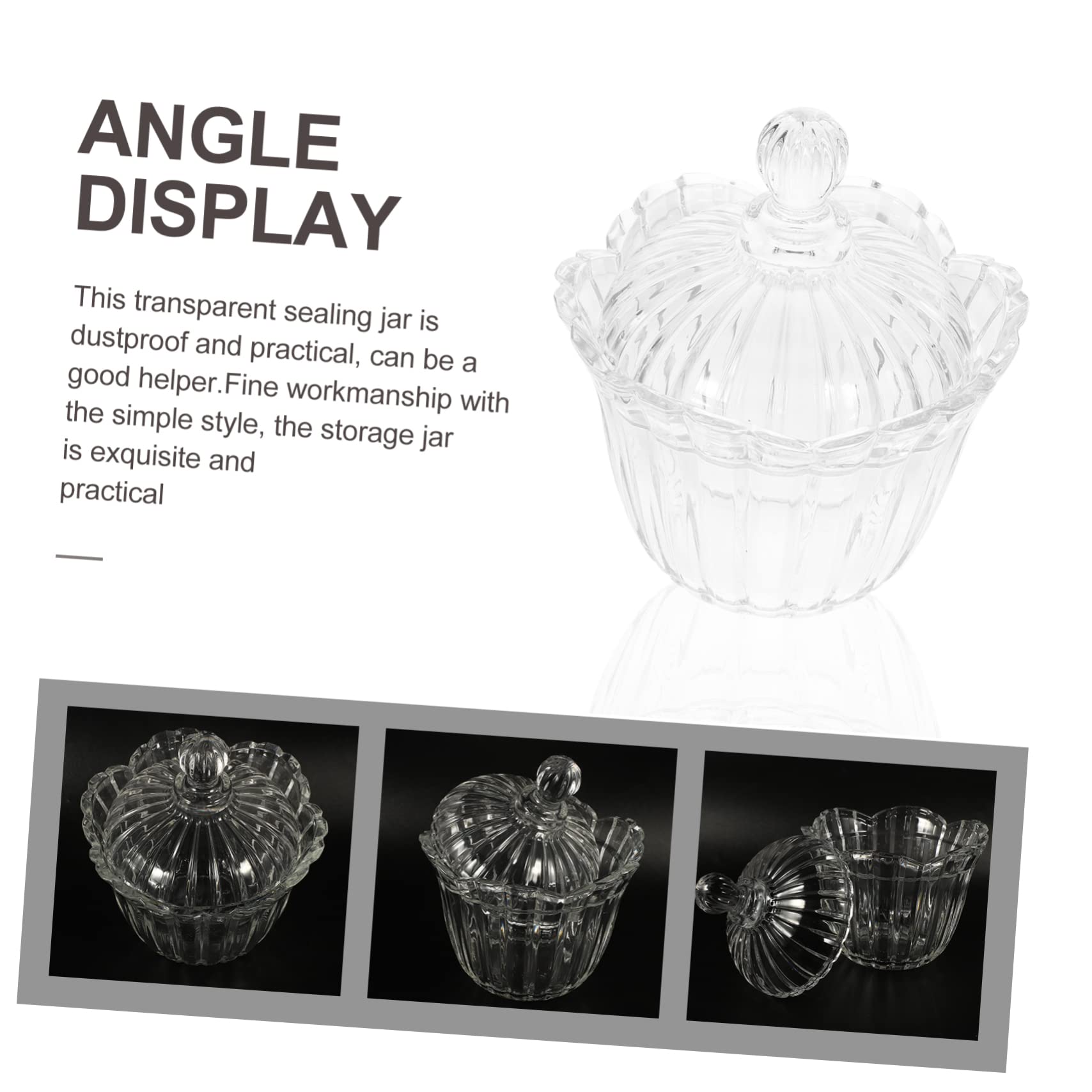 Alipis Lot de 2 Bocaux de Rangement en Verre avec Couvercle Hermétique pour Bonbons Noix Et Fruits Secs