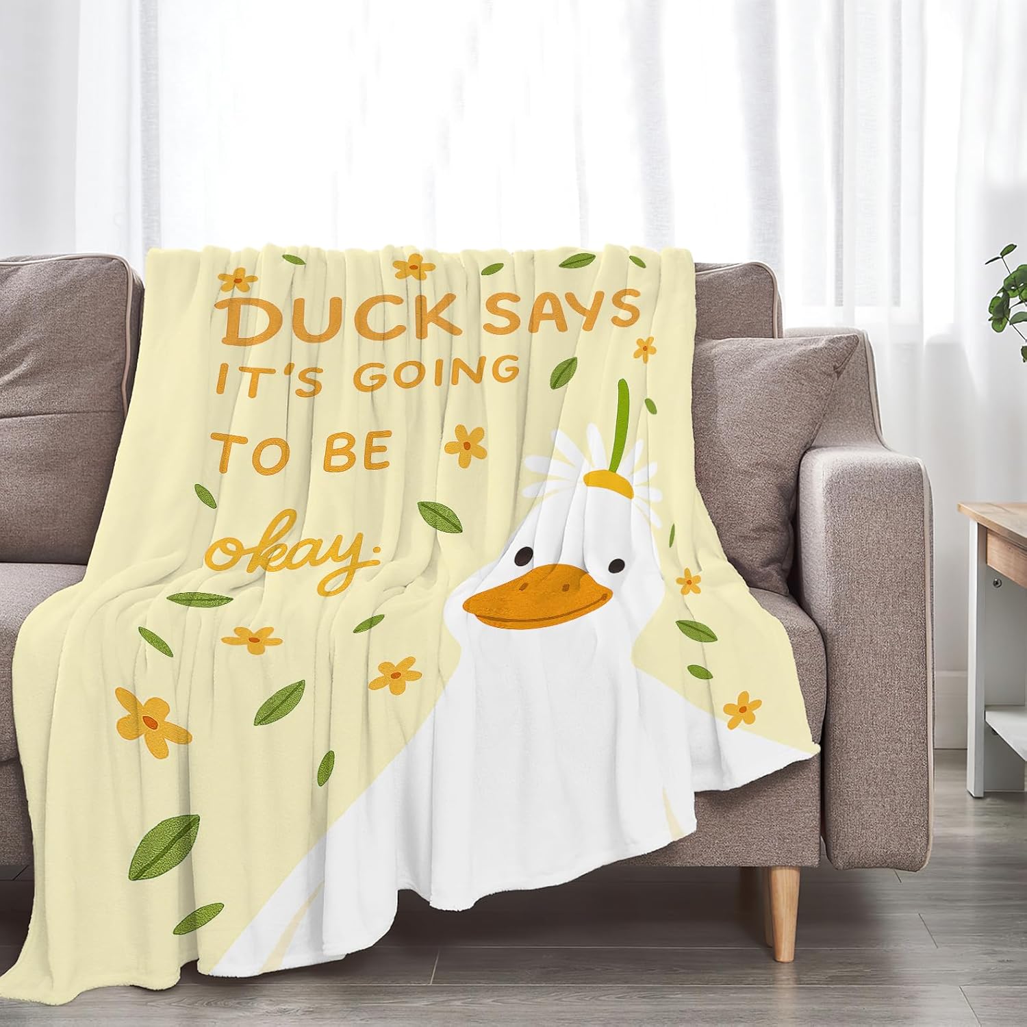 Duck Blanket Duck Gifts for Women Girls Cute Throw Blanket Soft Flannel Cozy Fleece Fuzzy Plush Warm Bedding Stuff for Kids Adults 40 x 50 Inch - Image 7