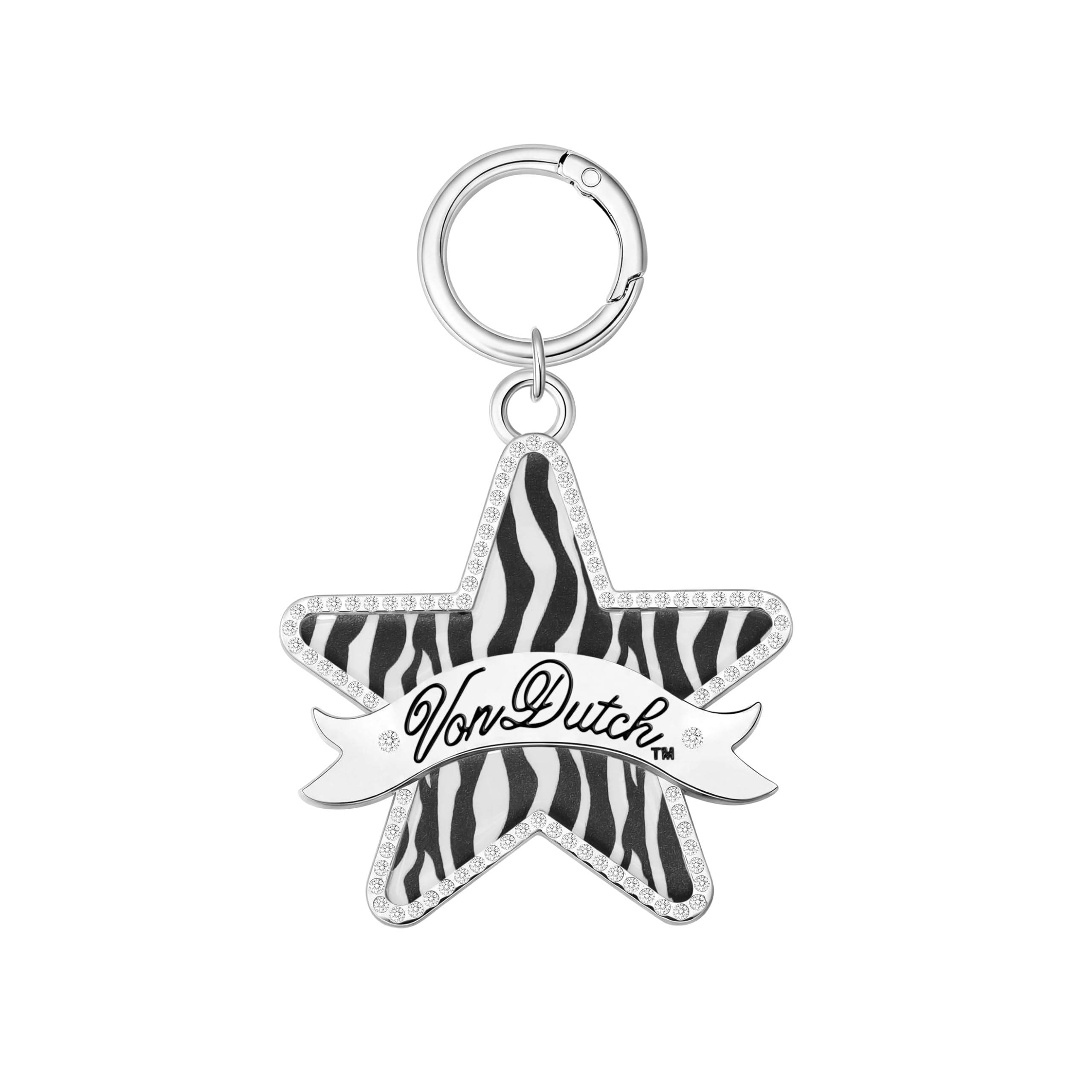 Star - Zebra, Hinged Key Ring
