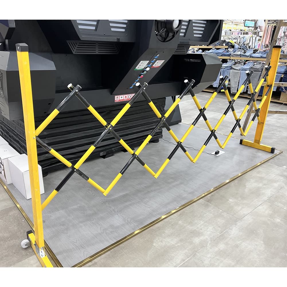 Barrière de circulation extensible jaune et noire mobile pour garage