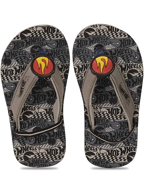 Hot Wheels by toothless Kids Boys L. Grey Flip-Flops Slipper