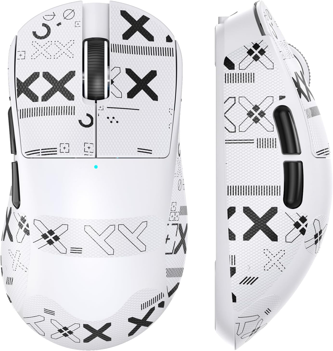 MAGIC-REFINER X2 Superlight Wireless Gaming Mouse,BK3633 Tri-Mode BT/2.4G Wireless/Wired Mouse with Grip Tape,25000DPI,1000Hz Polling Rate,500mAh,Large Size,5 Programmable Buttons for Pc/Mac,White PRO