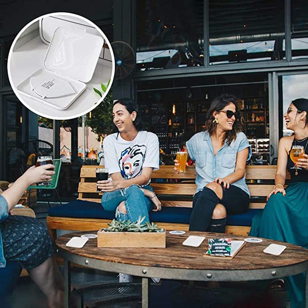 4 Pack Masks Storage Box Portable Mask Case Storage Box , Masks Organizer for Recyclable Mask Case Holder Container Keeper (4 Pack Mask Case Portable +4 pcs Mask clip+4 pcs Mask Lanyard)