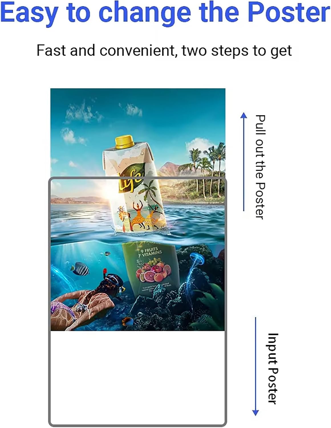 Advertising Projecting Sign for Business Show, LED Poster Stand Floor Standing Sign Holder, Menu Board for Restaurant, Adjustable Advertising Frame Silver Frame 60 * 90cm