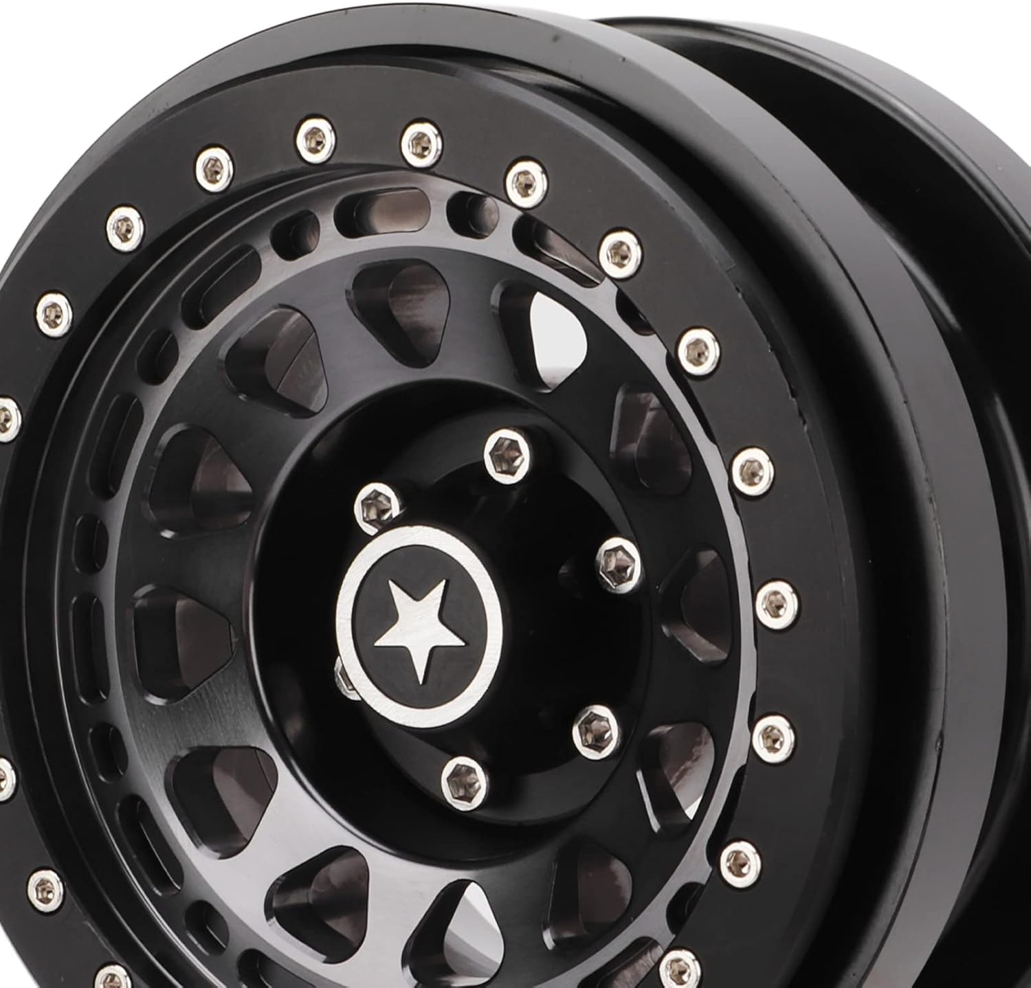 VBESTLIFE RC Car Tires,4 PCS RC Vehicle Wheels Rims 2.9in 12 Hole Aluminum Alloy RC Model Car Non Stick Metal Wheel Hub for 1/6 AXAIL SCX6