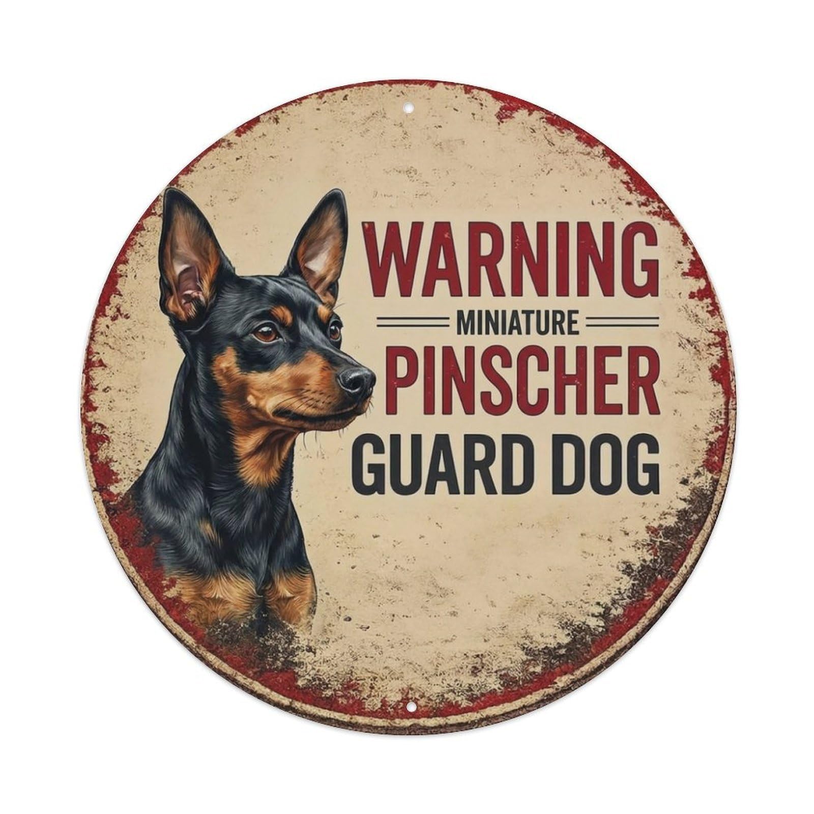 Tgrcjimh Style Metal Tin Sign Vintage Warning Miniature Pinscher