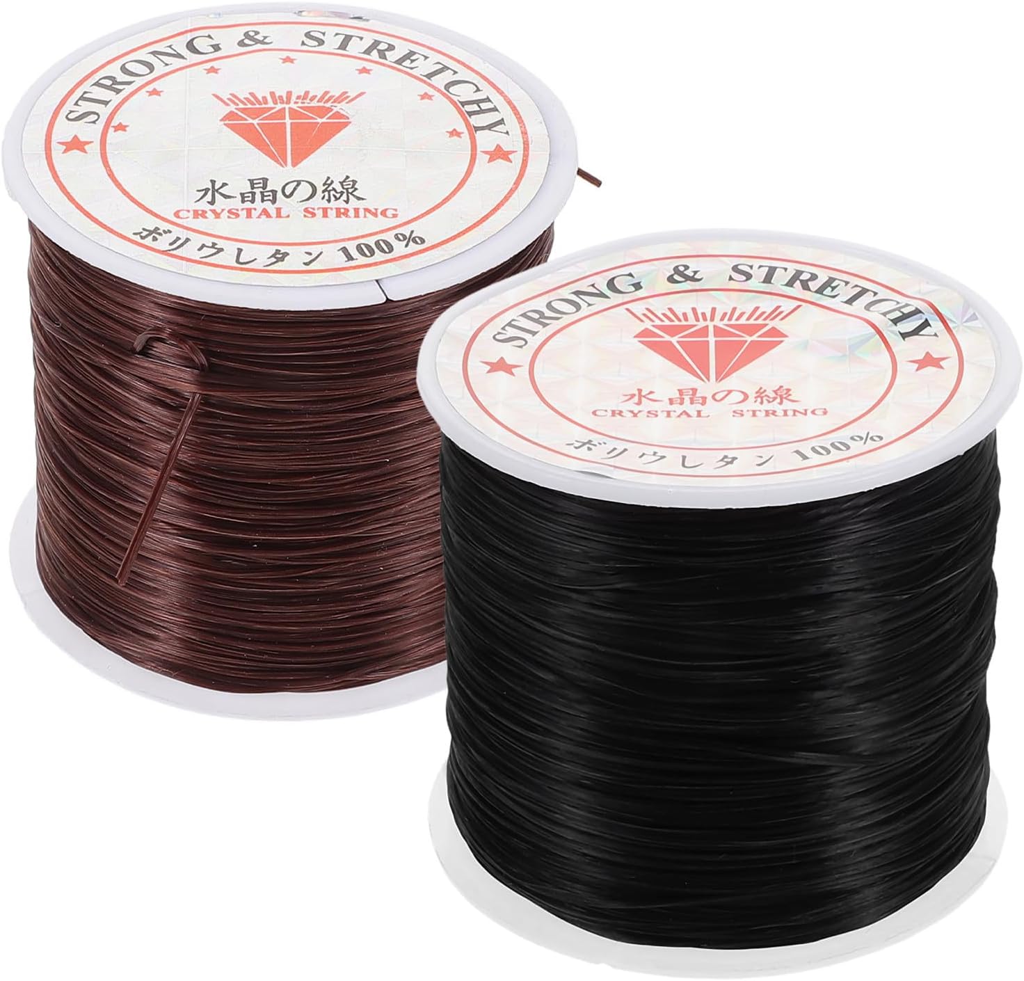 Didiseaon 2 Rolls Stretchy Cord for Hair Extensions and Jewelry Making, 0.6mm Flat Elastic Silicone Wire, Wear-Resistant and Adjustable Thread for DIY Creative Projects and Quick Styling
