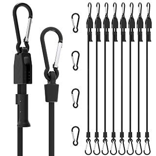 8 Pcs 48" Adjustable Bungee Cords with Hooks, Heavy Duty UV Resistant Shock Straps with Carabiner Clips - Amazon product rated Grade A