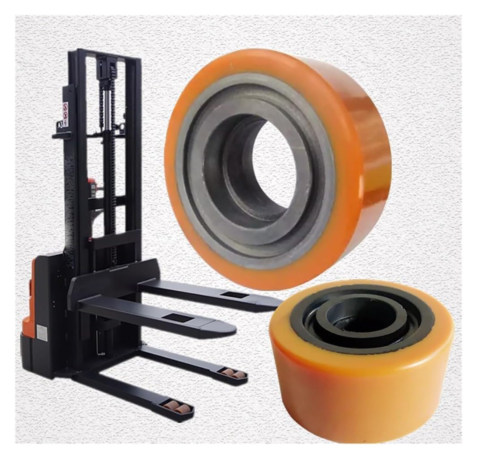 Rulli per transpallet, Set completo di ruote in PU for transpallet/camion senza cuscinetto, foro rullo for transpallet da 20 mm, dimensioni multiple, ruota motrice ausiliaria(100x40x47 14)
