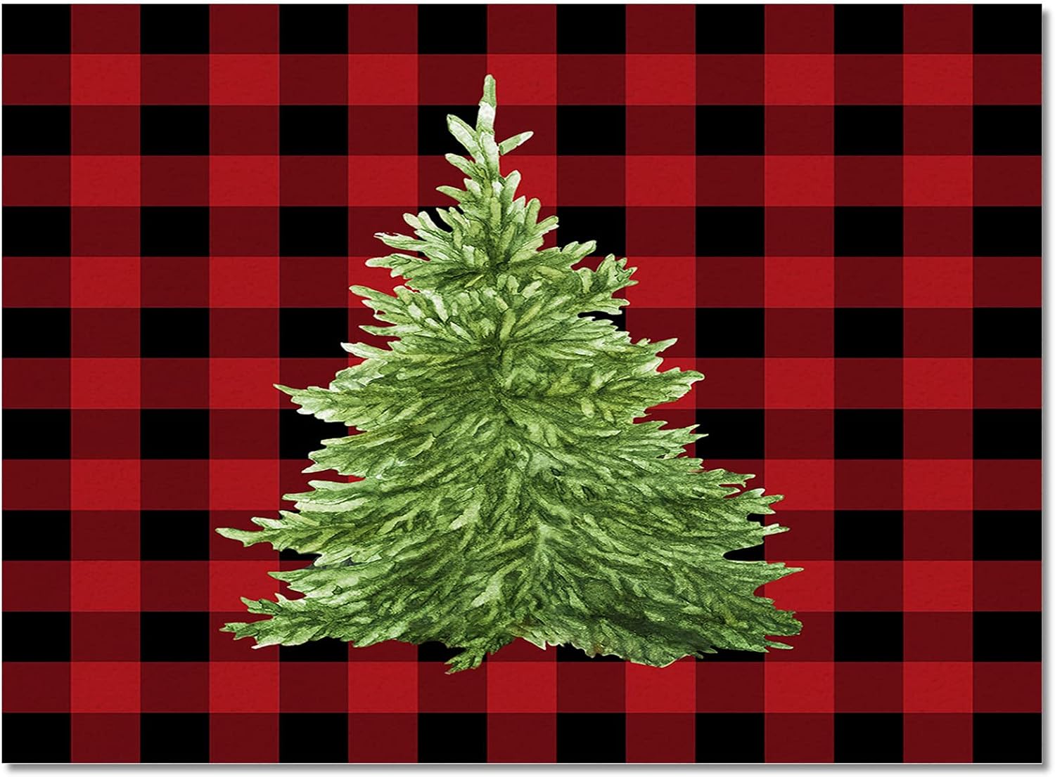 Area Rug, Red Buffalo Plaid Xmas Tree Merry Christmas Area Rug, Living Room Rugs, Area Rugs for Bedroom Decor&Living Room Decor, Carpet 2x3ft Bedroom Rug, Rugs for Living Room