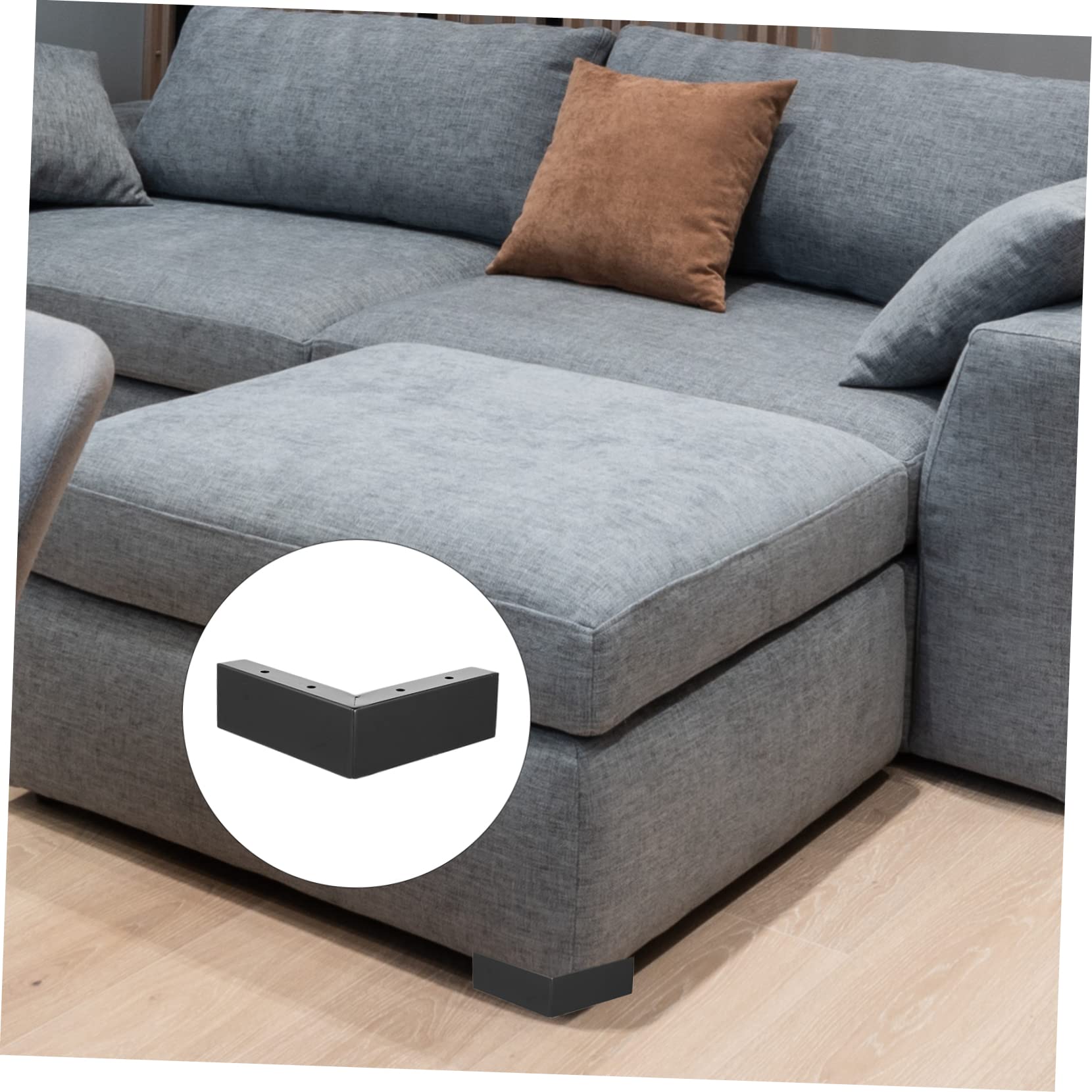 UKCOCO Piedini per Mobili in Ferro Nero, Rialzi per Letto Buona Stabilità e Facile Installazione, per Scrivania e Comodino su Pavimento in Legno Duro, Set 4 Pezzi