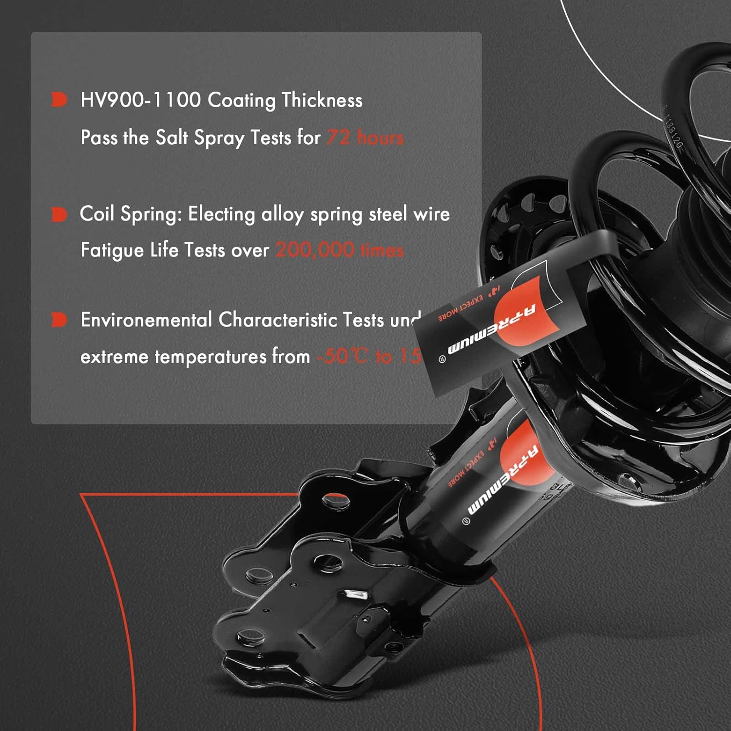 A-Premium Front Pair (2) Complete Strut and Coil Spring Assembly Compatible with Hyundai Tucson 2016 2017 2018, Driver and Passenger Side