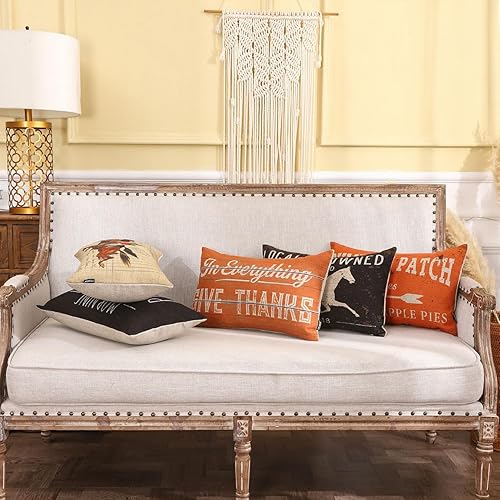 Miniatura 9 de TRENDIN Funda de almohada decorativa de caballo de 12 x 20 pulgadas para sofá, decoración de caballo, funda de cojín de lino lumbar para sofá,