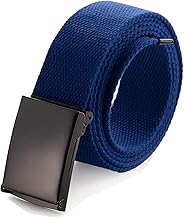 Mile High Life Custom Adjustable Canvas Fabric Belt Solid Folding Military Buckle