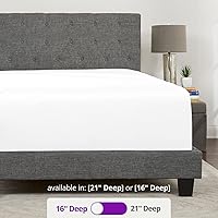 Vista 61 de DeaLuxe Kids Twin Deep Pocket Fitted Sheet - White - Microfiber - 16' Deep - Twin Size 39' x 75' - Perfect Fit for 14'-18' Mattresses