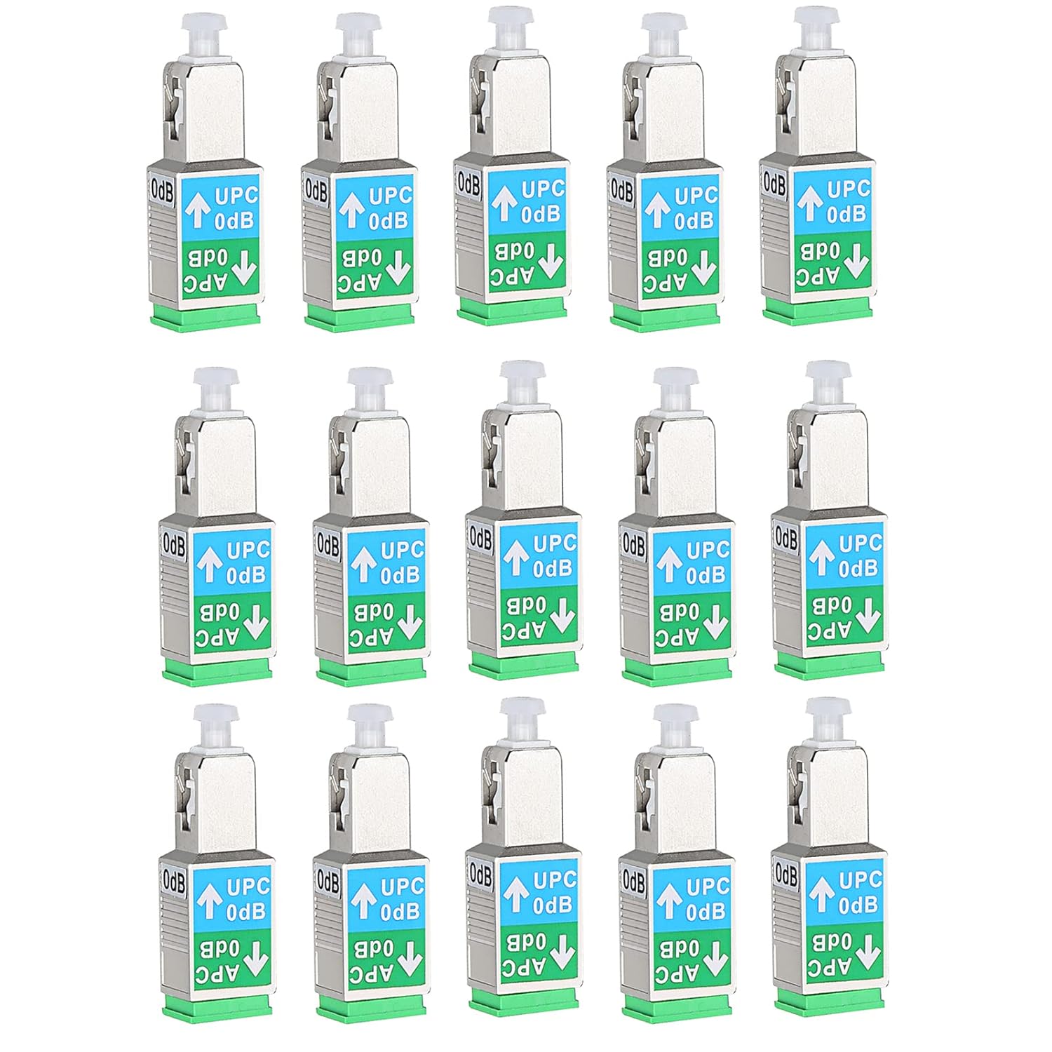 15 Pack SC/APC Female to SC/UPC Male Fiber Optic Adapter Singlemode SM 9/125 Hybrid Optical Converter Connector Coupler