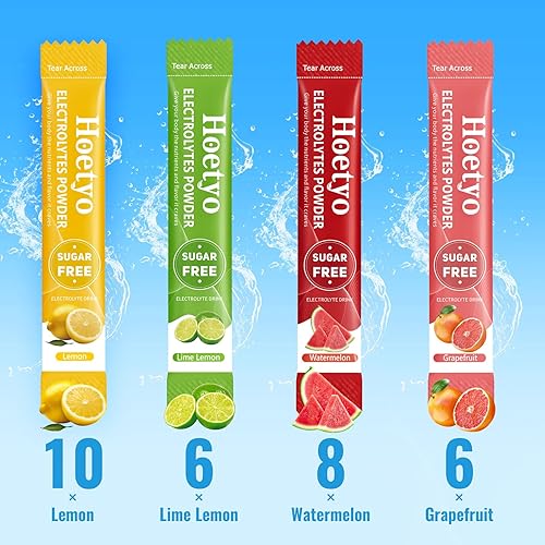 Miniatura 6 de Paquetes de electrolitos en polvo, mezcla de bebidas en polvo de electrolitos sin azúcar, 30 paquetes de hidratación, paquete variado, apto para