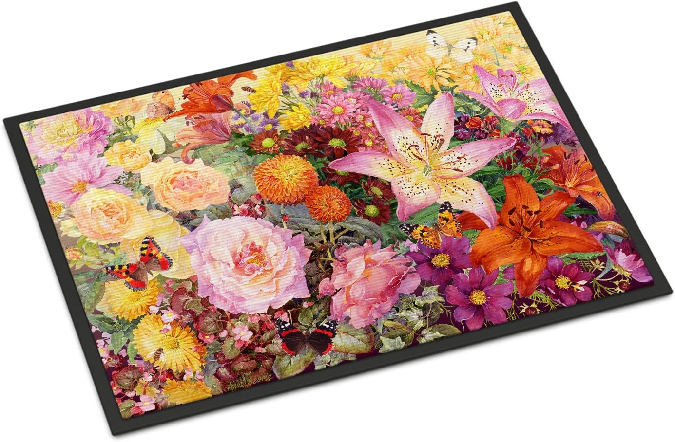 Caroline's Treasures SASE0955JMAT Autumn Floral by Anne Searle Doormat 24x36 Front Door Mat Indoor Outdoor Rugs for Entryway, Non Slip Washable Low Pile, 24H X 36W
