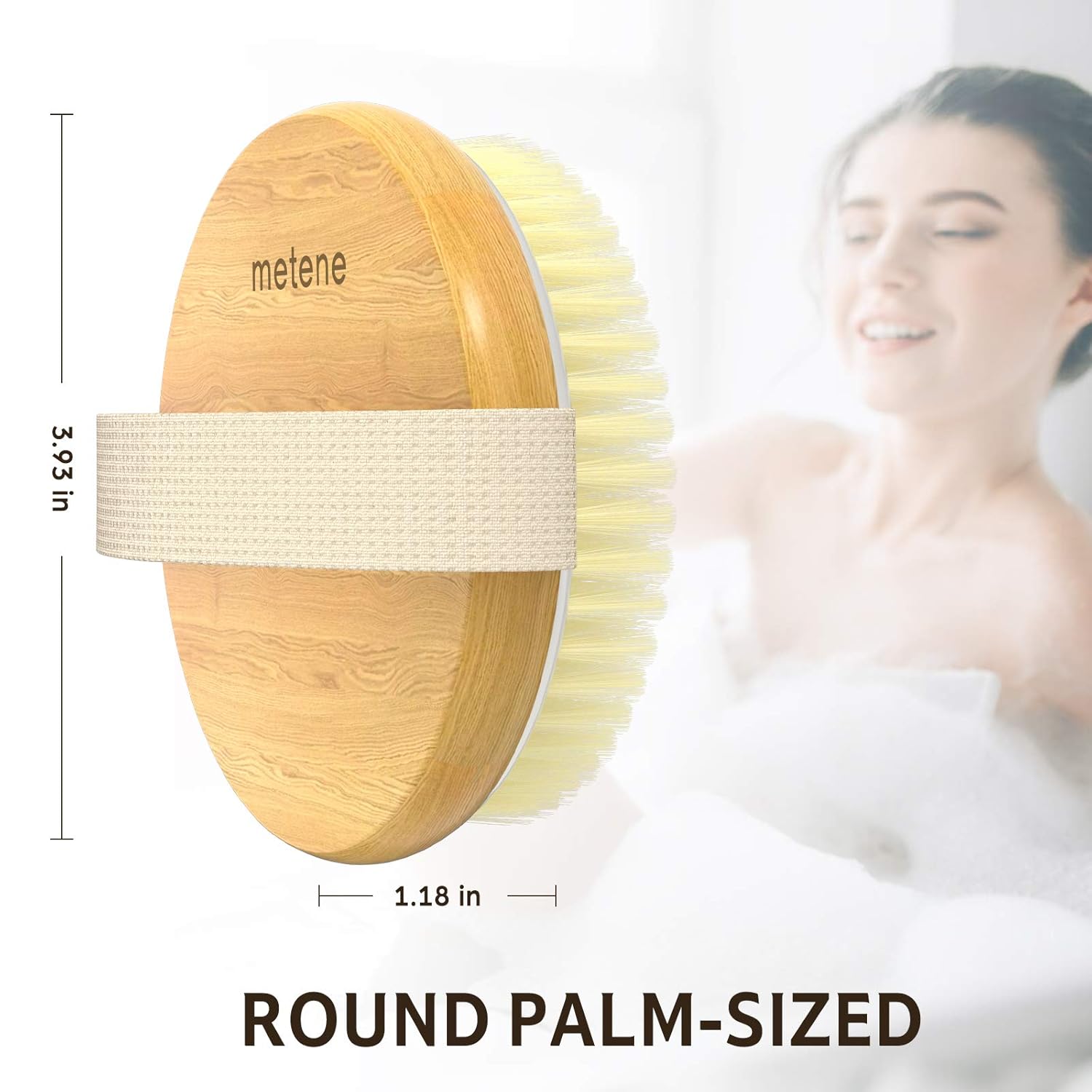 Metene 2 Pack Bamboo Dry Body Brushes, Shower Brush Wet and Dry Brushing, Dry brush for Cellulite and Lymphatic, Body Scrubber with Soft and Stiff Bristles, Suitable for All Kinds of Skin : Beauty & Personal Care