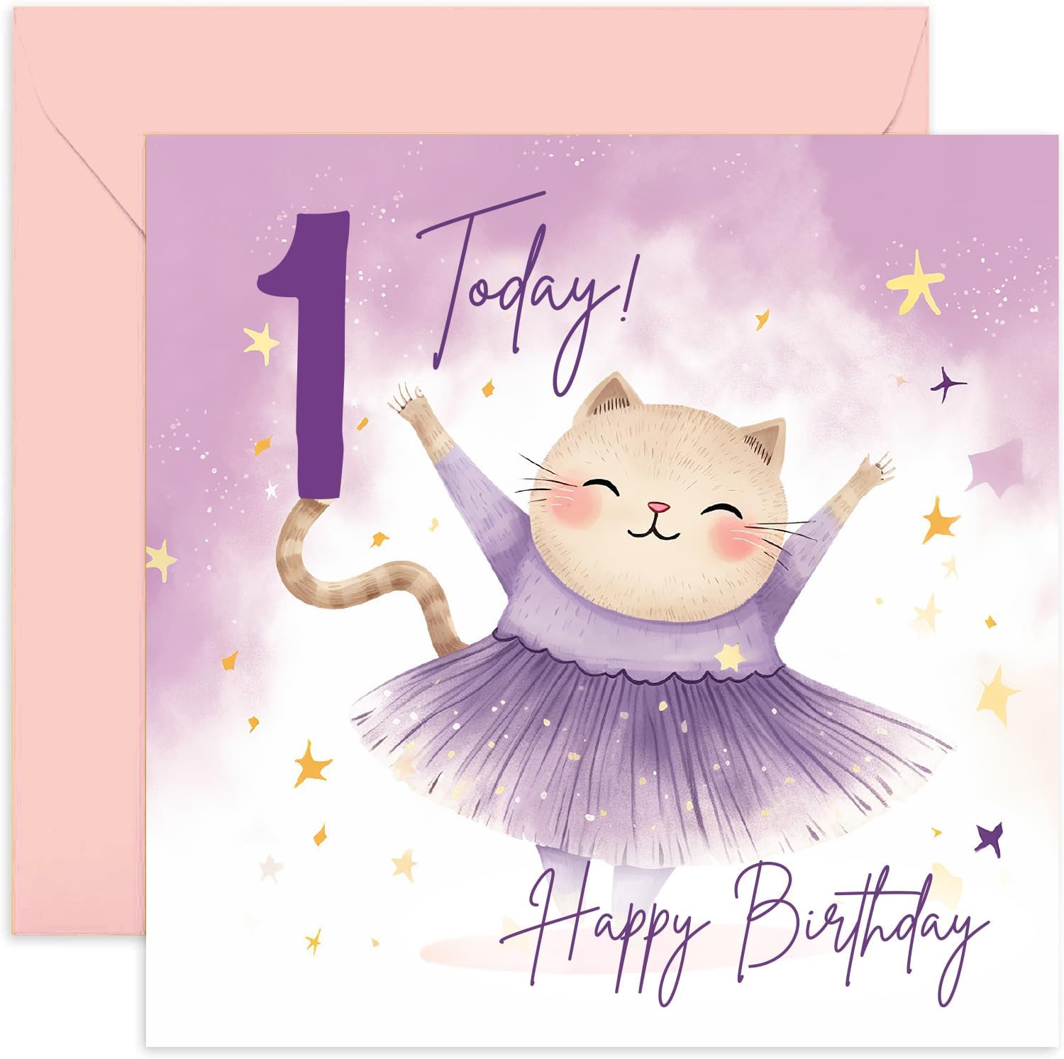 Old English Co. Biglietto 1° Compleanno Bambino/a - Con Animali Musicali, 150x150 Mm, Fatto A Mano In Inghilterra, Carta FSC - 2