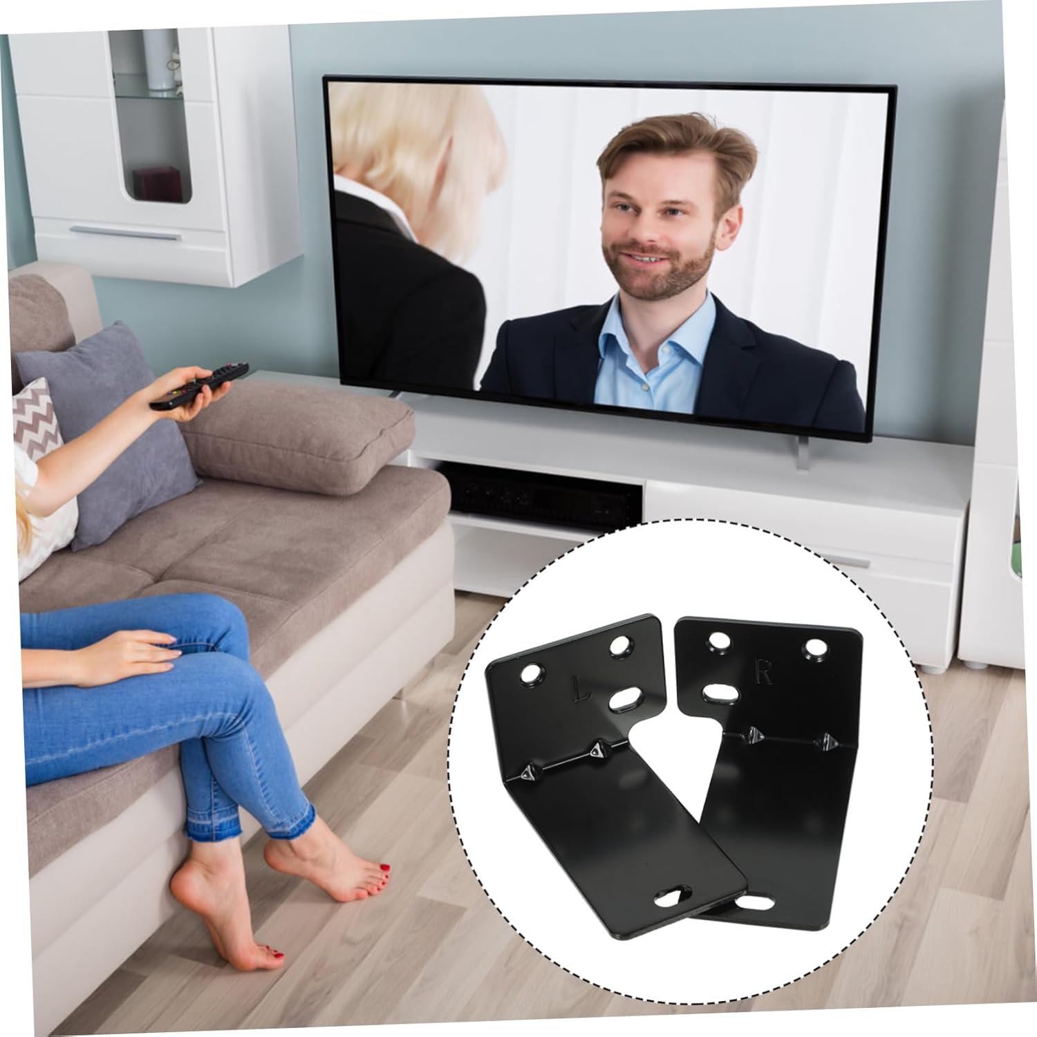 ARTIBETTER 4pcs Sound Bar Mount Floating Wall Shelf Multi-Functional Speaker and Tv Bracket Space-Saving Design for Room Setup