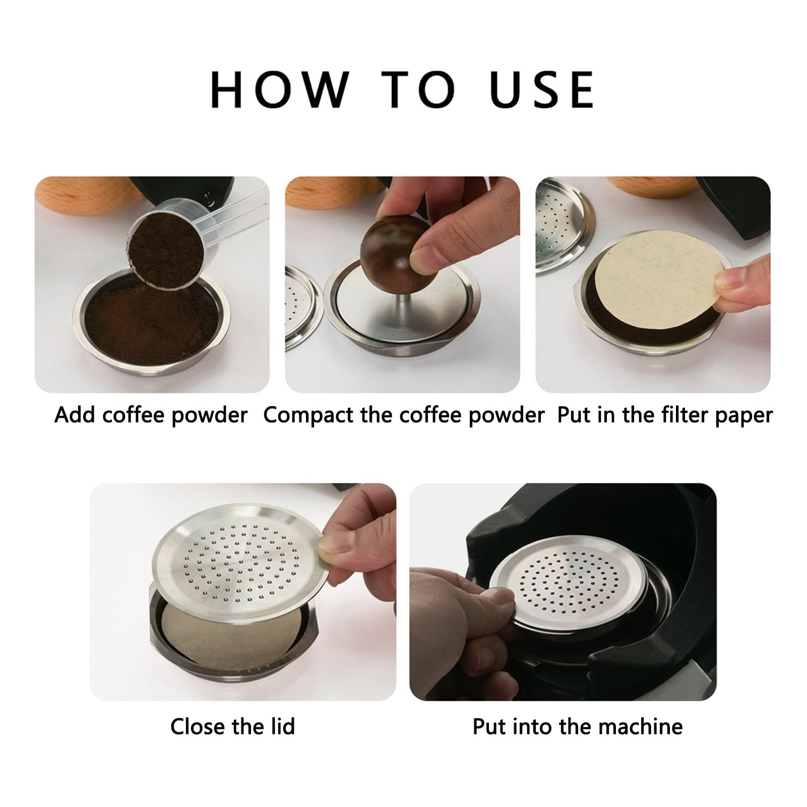 Cápsulas de café de Acero Inoxidable, Cápsulas de café Recargables, Cápsulas de café de Metal Reutilizables, Cápsulas de café Reutilizables, Cápsulas de Filtro de café