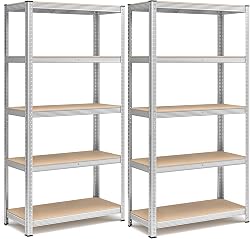 SONGMICS Lot de 2, Étagère de Rangement à 5 Niveaux, 40 x…