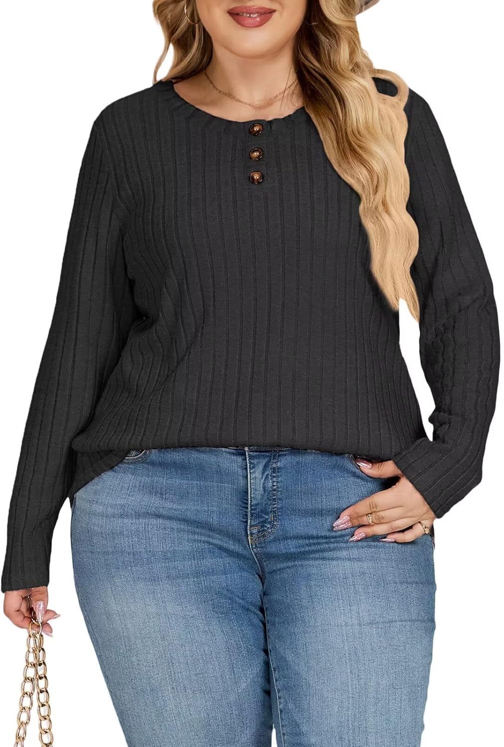 DOLNINE Plus Size Sweatshirts for Women Fashion Long Sleeve Tops Pullover Fall Winter Casual Loose Shirts - Image 2