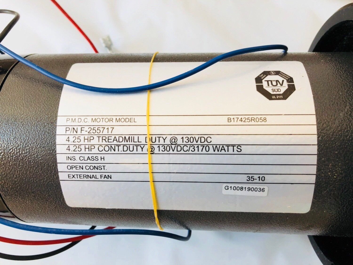 H.F Exchange DC Drive Motor with Flywheel 4.25 H.P, 5195 RPM 130VDC 3170 Watts, 24.4 Amps Treadmill Motor Electric Replacement P/N 321628 Model B17425R058 Work with Freemotion VMTL298110