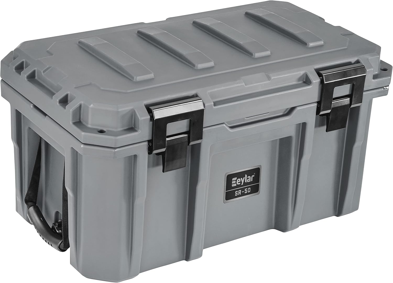 SR-50 Crossover Overland Cargo Case, Equipment Hard Case, Roto Molded, Stackable with Pad-Lock Hasp, Strap Mountable, TSA Standard, IPX4 Rated, 50 Liters (Gray)